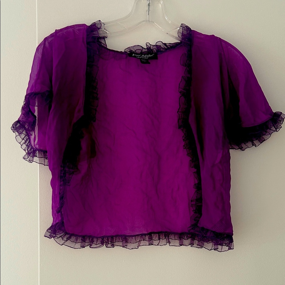Betsey Johnson Vibrant Purple Ruffle Blouse